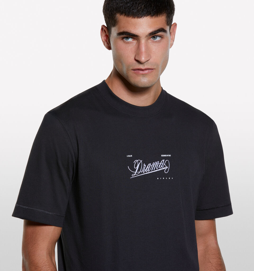 Black t-shirt with print - men's short sleeve t-shirts - Black | Sisley image number 4